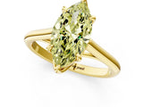 Yellow gold Fancy Yellow Marquise  Solitaire Engagement Ring with Six-Prong Setting and Classic Band 1