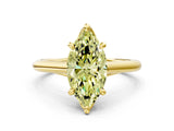 Yellow gold Fancy Yellow Marquise  Solitaire Engagement Ring with Six-Prong Setting and Classic Band