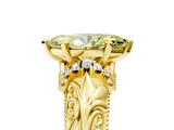 Yellow gold Fancy Yellow Marquise  Solitaire Filigree Engagement Ring with Halo and Prong Setting_5