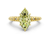 Yellow gold Fancy Yellow Marquise  Solitaire Floral Milgrain Engagement Ring_36