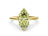 Yellow gold Fancy Yellow Marquise  Solitaire Heart Prong Engagement Ring with Tapered Band_35
