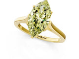Yellow gold Fancy Yellow Marquise  Solitaire Heart Prong Engagement Ring with Tapered Band_36