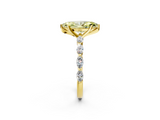 Yellow gold Fancy Yellow Marquise  Solitaire Marquise Side Stone Prong Setting Ring_2