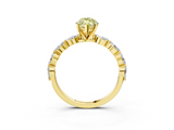 Yellow gold Fancy Yellow Marquise  Solitaire Marquise Side Stone Prong Setting Ring_3