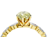 Yellow gold Fancy Yellow Marquise  Solitaire Marquise Side Stone Prong Setting Ring_4