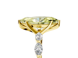 Yellow gold Fancy Yellow Marquise  Solitaire Marquise Side Stone Prong Setting Ring_5