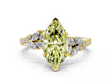 Yellow gold Fancy Yellow Marquise  Solitaire Marquise Twist Band with Six-Prong Setting
