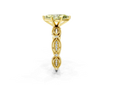 Yellow gold Fancy Yellow Marquise  Solitaire Milgrain Diamond Engagement Ring with Bezel and Marquise Band_1