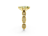 Yellow gold Fancy Yellow Marquise  Solitaire Milgrain Diamond Engagement Ring with Bezel and Marquise Band_2