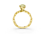Yellow gold Fancy Yellow Marquise  Solitaire Milgrain Diamond Engagement Ring with Bezel and Marquise Band_3
