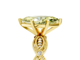 Yellow gold Fancy Yellow Marquise  Solitaire Milgrain Diamond Engagement Ring with Bezel and Marquise Band_5