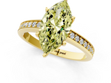 Yellow gold Fancy Yellow Marquise  Solitaire Pavé Band Prong Setting Ring_1