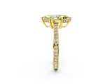 Yellow gold Fancy Yellow Marquise  Solitaire Pavé Band Prong Setting Ring_2