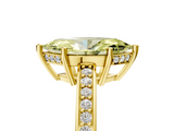Yellow gold Fancy Yellow Marquise  Solitaire Pavé Band Prong Setting Ring_5