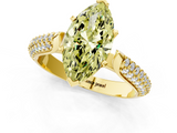 Yellow gold Fancy Yellow Marquise  Solitaire Pavé Diamond Engagement Ring with Four-Prong Setting_1