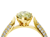 Yellow gold Fancy Yellow Marquise  Solitaire Pavé Diamond Engagement Ring with Four-Prong Setting_4
