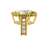 Yellow gold Fancy Yellow Marquise  Solitaire Pavé Diamond Milgrain Engagement Ring with Four-Prong Setting_5
