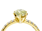 Yellow gold Fancy Yellow Marquise  Solitaire Pave Diamond Engagement Ring with Four-Prong Setting_4
