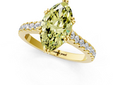 Yellow gold Fancy Yellow Marquise  Solitaire Pave Diamond Engagement Ring with Prong Setting_1