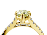 Yellow gold Fancy Yellow Marquise  Solitaire Pave Diamond Engagement Ring with Prong Setting_4