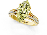 Yellow gold Fancy Yellow Marquise  Solitaire Pave Split Shank Engagement Ring with Six-Prong Setting_1