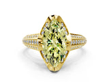 Yellow gold Fancy Yellow Marquise  Solitaire Pave Split Shank Ring with Four-Prong Setting_81