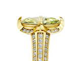 Yellow gold Fancy Yellow Marquise  Solitaire Pave Split Shank Ring with Four-Prong Setting_86