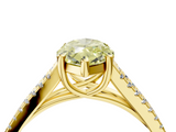 Yellow gold Fancy Yellow Marquise  Solitaire Split Shank Pavé Diamond Engagement Ring_4