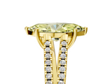 Yellow gold Fancy Yellow Marquise  Solitaire Split Shank Pavé Diamond Engagement Ring_5