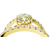 Yellow gold Fancy Yellow Marquise  Solitaire Split Shank Pave Diamond Ring_33