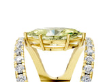 Yellow gold Fancy Yellow Marquise  Solitaire Split Shank Pave Diamond Ring_34