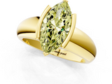 Yellow gold Fancy Yellow Marquise  Solitaire Tension Set Diamond Ring with Wide Band_1