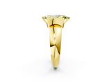 Yellow gold Fancy Yellow Marquise  Solitaire Tension Set Diamond Ring with Wide Band_2