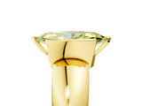 Yellow gold Fancy Yellow Marquise  Solitaire Tension Set Diamond Ring with Wide Band_5