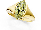 Yellow gold Fancy Yellow Marquise  Solitaire Tension Set Diamond Ring_1