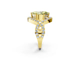 Yellow gold Fancy Yellow Marquise  Solitaire Twist Band Pavé Diamond Engagement Ring_34