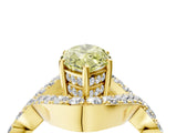 Yellow gold Fancy Yellow Marquise  Solitaire Twist Band Pavé Diamond Engagement Ring_36
