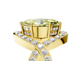 Yellow gold Fancy Yellow Marquise  Solitaire Twist Band Pavé Diamond Engagement Ring_37