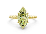 Yellow gold Fancy Yellow Marquise  Solitaire Twist Band Ring with Four-Prong Setting_66