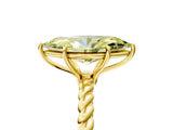 Yellow gold Fancy Yellow Marquise  Solitaire Twist Band Ring with Four-Prong Setting_71