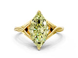Yellow gold Fancy Yellow Marquise  Solitaire Twist Band Six-Prong Setting 1