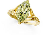Yellow gold Fancy Yellow Marquise  Solitaire Twist Band Six-Prong Setting 2