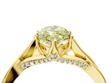 Yellow gold Fancy Yellow Marquise  Solitaire Twist Band Six-Prong Setting 5