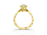 Yellow gold Fancy Yellow Marquise  Solitaire Twist Band with Leaf Prong Setting 3
