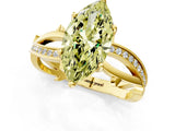 Yellow gold Fancy Yellow Marquise  Solitaire Twist Band with Pavé Accents and Four-Prong Setting_34