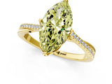 Yellow gold Fancy Yellow Marquise  Solitaire Twist Band with Pavé Diamonds and Four-Prong Setting_46