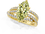 Yellow gold Fancy Yellow Marquise  Solitaire Twist Band with Pavé Setting and Four-Prong Setting_1