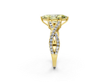 Yellow gold Fancy Yellow Marquise  Solitaire Twist Band with Pavé Setting and Four-Prong Setting_2