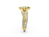Yellow gold Fancy Yellow Marquise  Solitaire Twist Band with Pavé Setting and Four-Prong Setting_2