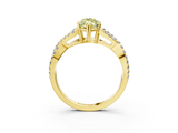 Yellow gold Fancy Yellow Marquise  Solitaire Twist Band with Pavé Setting and Four-Prong Setting_3